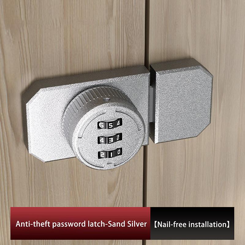 

For Closet Door 1 Set No-Punch Combination Door Lock 3 Digit Password Cabinet Locks With Combination Latch