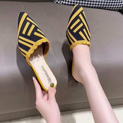 Fashion 2024 Summer Women Mules Slipper Fashion Shallow Square Toe Slides Outdoor Dress Sandal Women's Sandalias