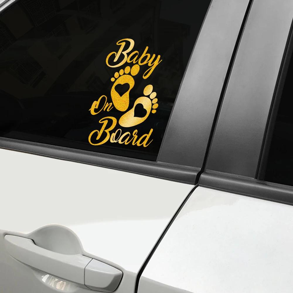 Baby On Board Warning Text for Mothers, Dads, Pregnant Women, Personalized Rear Window Car Stickers Accessories