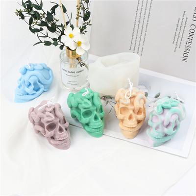 3D Skull Snake Silicone Candle Mold DIY Handmade Soap Plaster Crafts Resin Mold Halloween Horror House Desk Decor Candle Mould