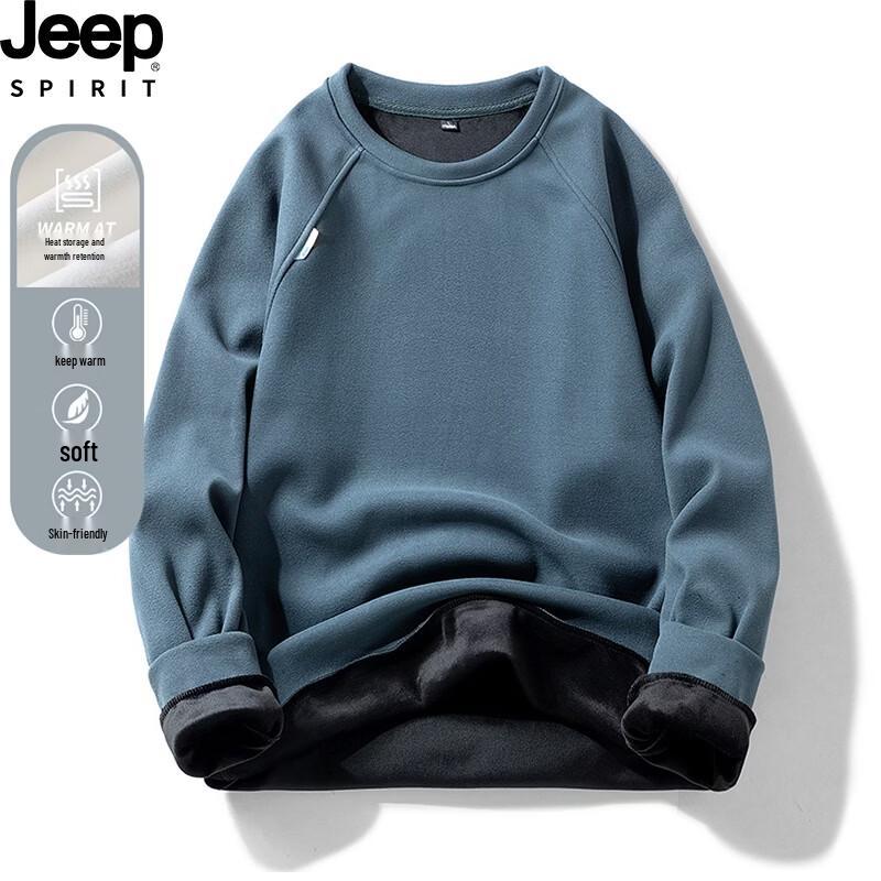 JEEP SPIRIT Men's Long-Sleeve Casual Crewneck Sweatshirt