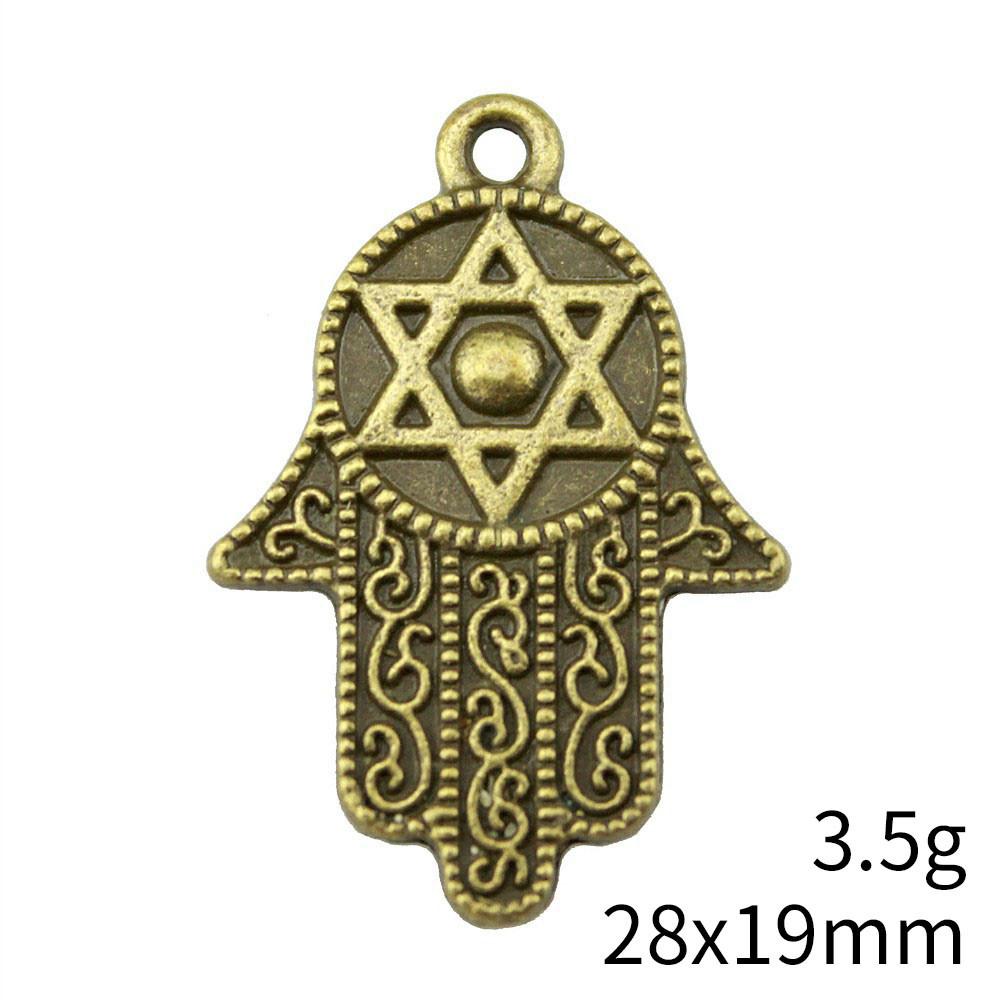 

Новые поступления Подвески для ожерелья Хамса Ручной талисман Амулет Подвески Подвеска Бизнес Телефон Подвеска A39-4pcs-28x19mm