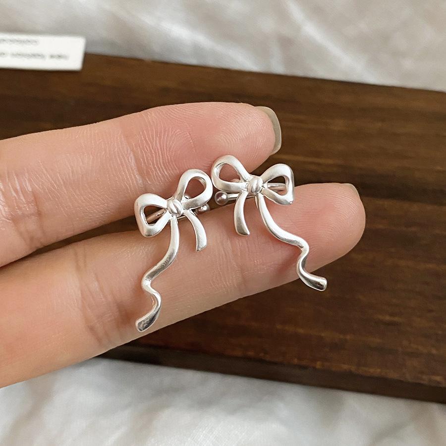 Simple Ribbon Bow Ear Clips for Women Girls Fashion Geometric C-Shaped No Piercing Earrings Y2K Aesthetics Jewelry Gifts