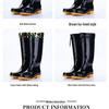 Men's Black Non-Slip Wear-Resistant High-Top Construction Rubber Rain Boots