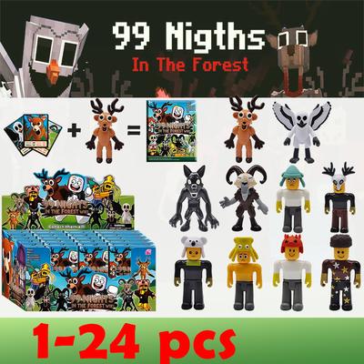 24pcs Horror Game 99 Nights In the Forest Blind Box The Deer The Ram The Owl Camper Peripheral Character Figurines and Ornaments