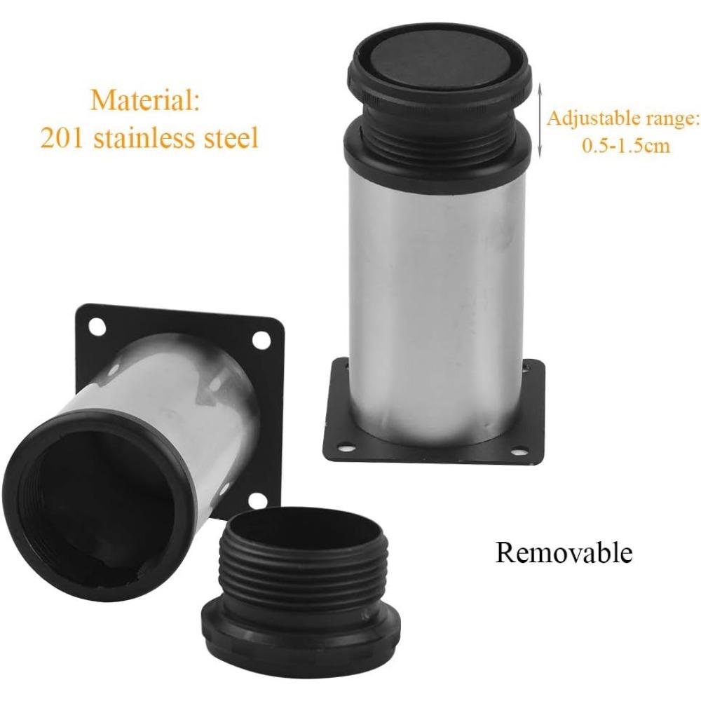 4Pcs 10cm Adjustable Furniture Stainless Steel Sofa Legs Legs Cabinet Support Legs For Various Furniture Cabinet Table