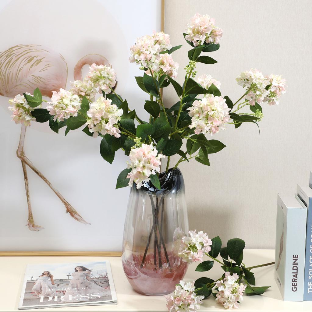 Simulation Flower 3 Head Crape Myrtle Flower Wedding Home Living Room Decoration Fake Flower Bouquet Road Lead Flower Row Props Soft Outfit