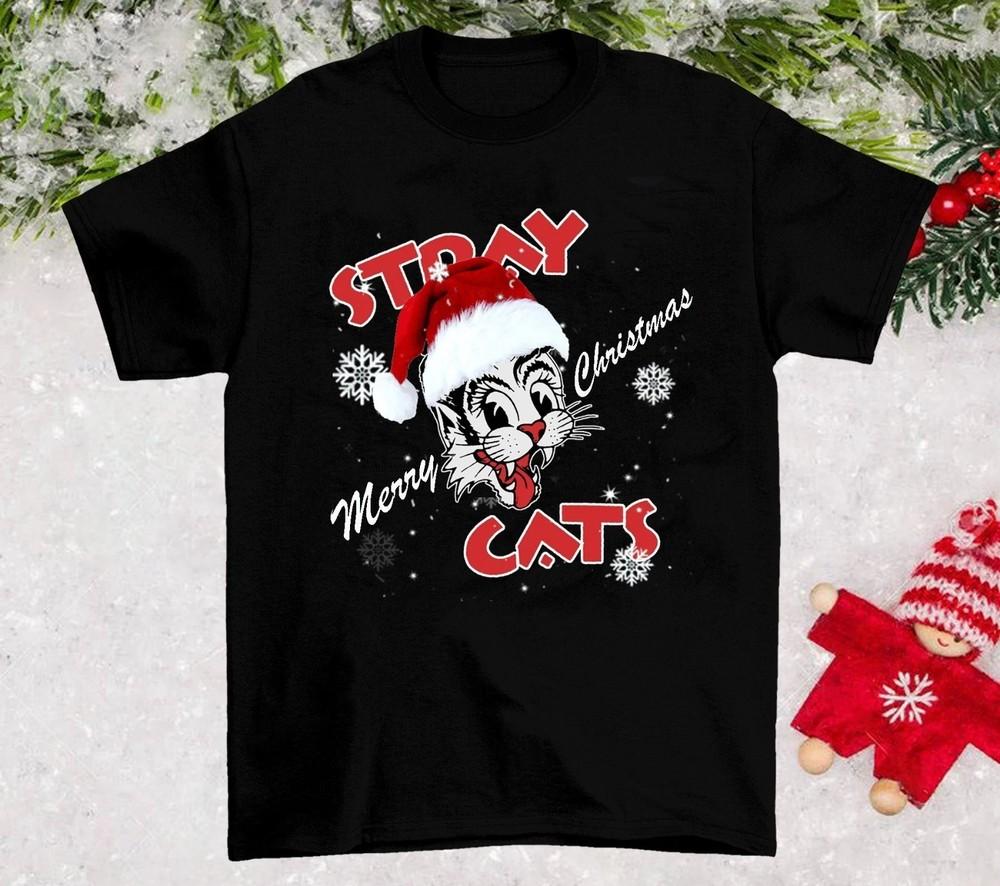 

Merry Christmas Stray Cats Band Gift Xmas Black S to 5XL Shirt CK111 Unisex T-Shirt XXL