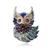 Cute Alloy Enamel Owl Brooch Niche Ladies Suit Cardigan Corsage Ornament Pin