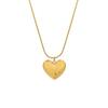 French-Style Peach Love Heart Pendant Necklace, 18K Gold Titanium Steel Clavicle Chain