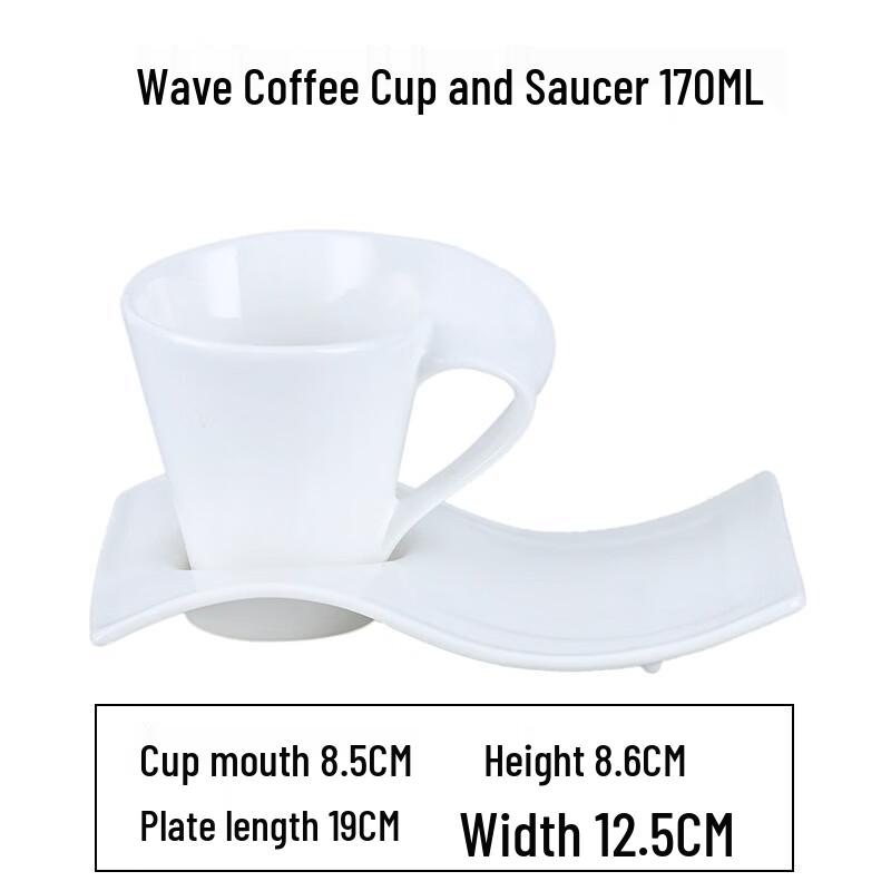 Xi Dian Keramik Welle Kaffeetasse & Untertasse Set