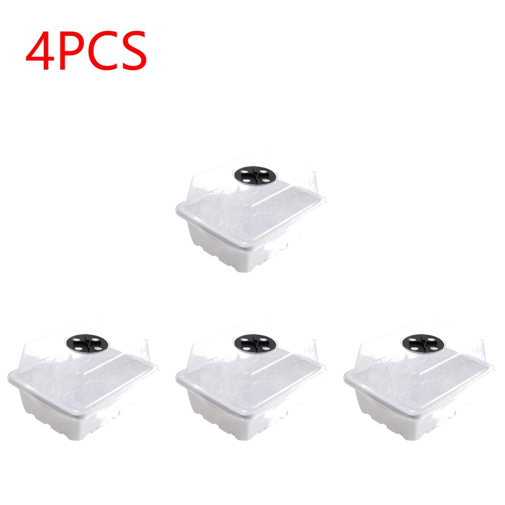 Seed Tray 12 Holes Cell Propagator Growth Thickening Seedling Start Growth Tray with Humidity Dome  For Greenhouse Plants