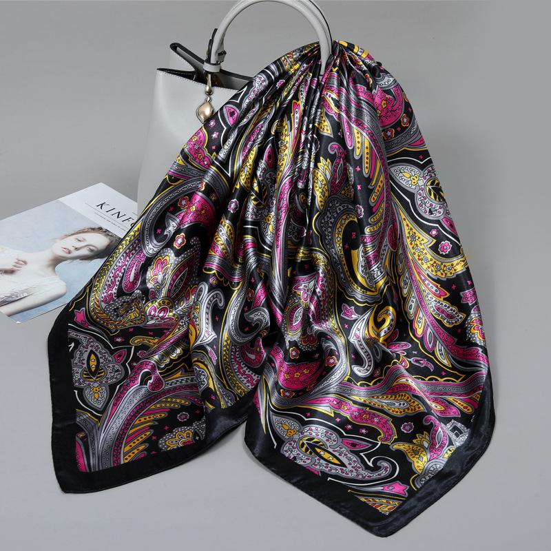 90 Square Scarves, Silk Scarves, Women's New Spring and Summer High-end Sense Versatile, Thin Scarves, Shawls Outside