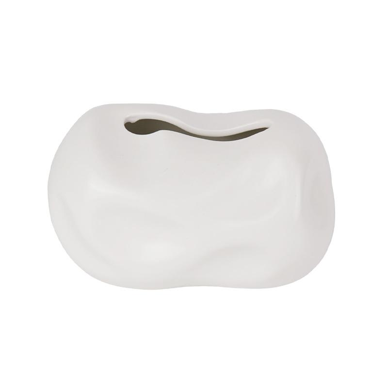 Ceramic Cream Style Decorative Aesthetic Modern MinimalistforLiving Room Home Office Desktop Tissue Holder Napkin Dispenser Home