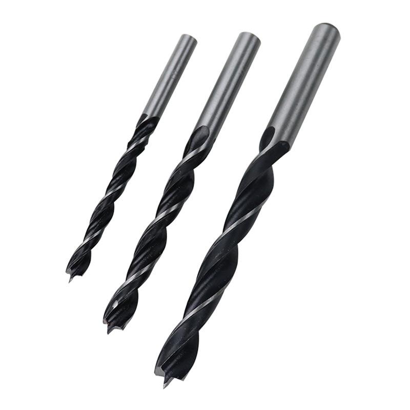 Woodworking Twist Drill Bit Set: 2-12mm Three-Point Bits W/ Depth Stop for Wood Board Hole Drilling