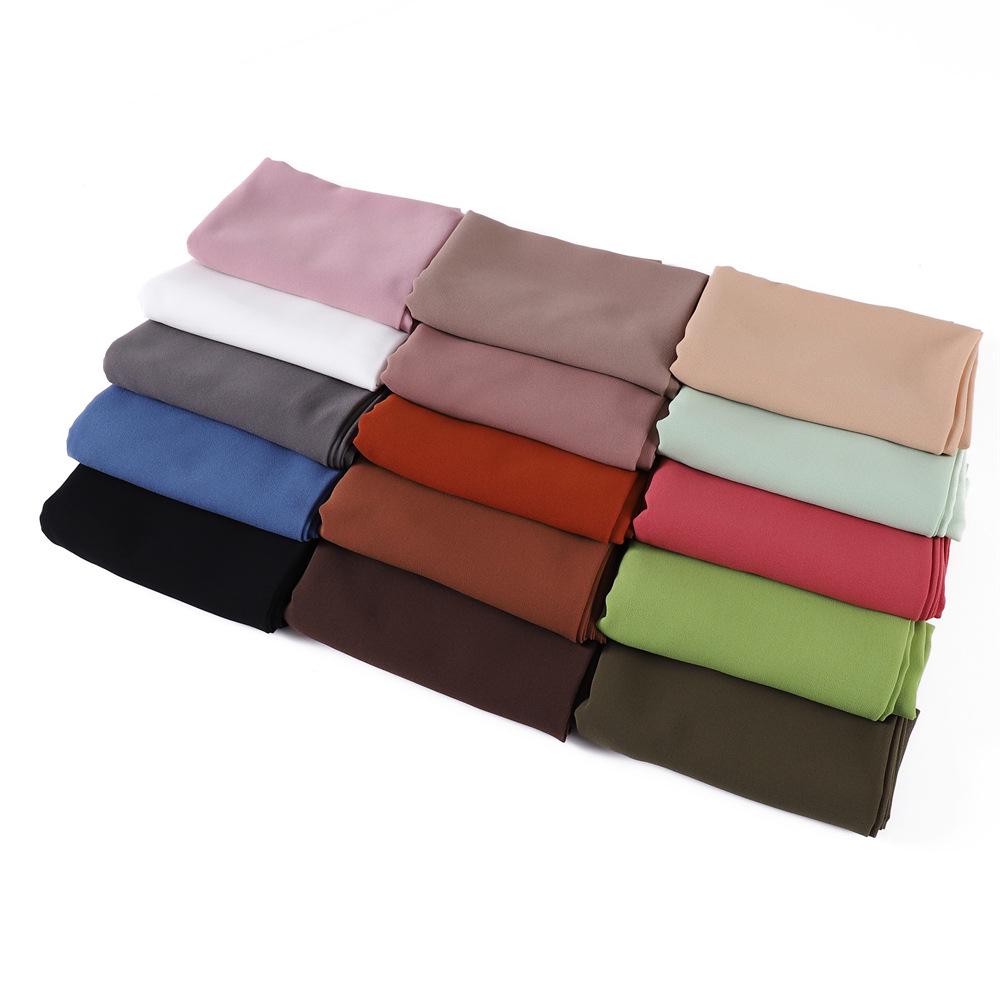 Solid Color Pearl Chiffon Semi-Circular Long Scarf - Breathable, Soft Draping Shawl