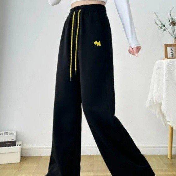 Herbst Damen Jogginghose: Vielseitig, mit Bündchen, Kordelzug, gerades Bein, Freizeitkleidung