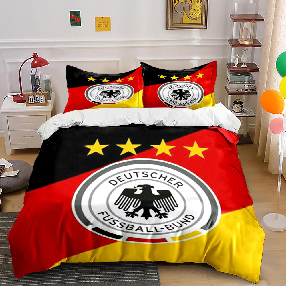 German Football Team Bedding Set Bedding Duvet Cover Set Duvet Cover Pillowcases Home Decor (1 * Duvet Cover 2 * Pillowcases, Without Duvet Insert)