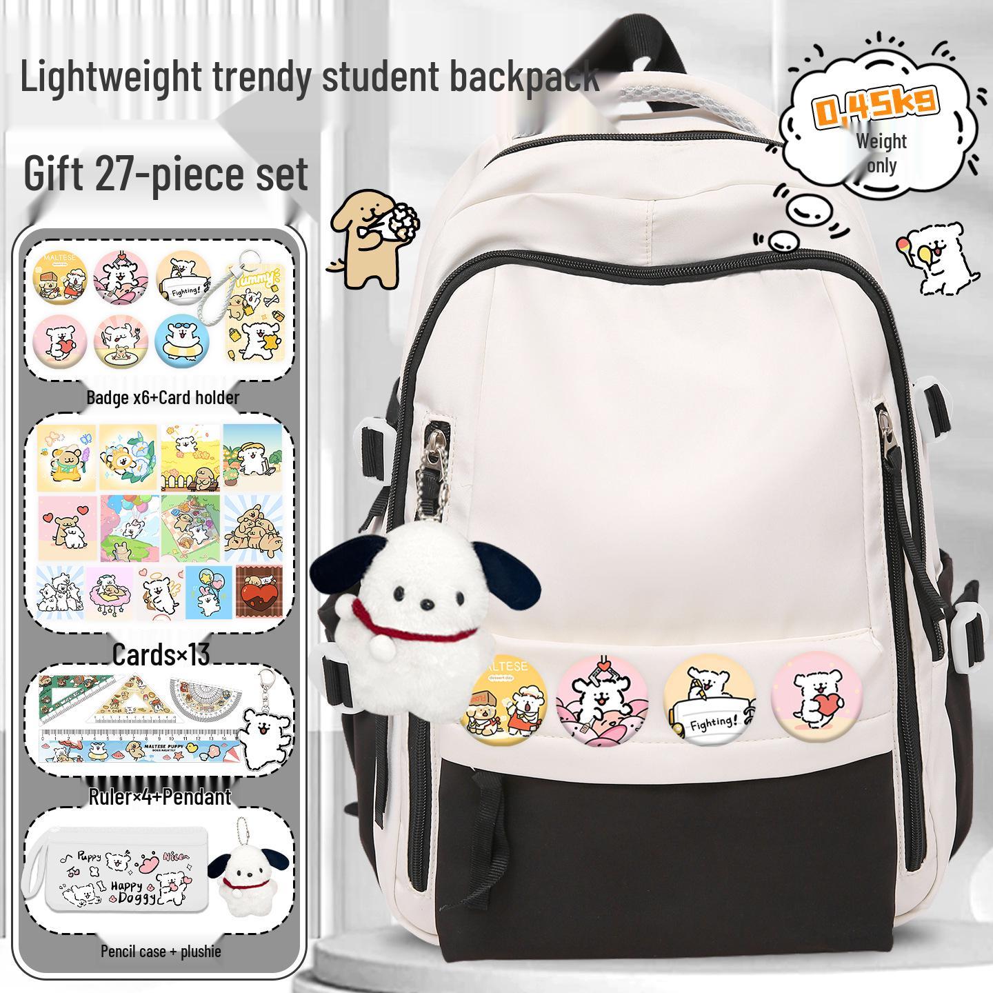 

Line Puppy Large Capacity School Backpack for Boys – Spine Protection & Decompression, Suitable for Elementary and Junior High Students.