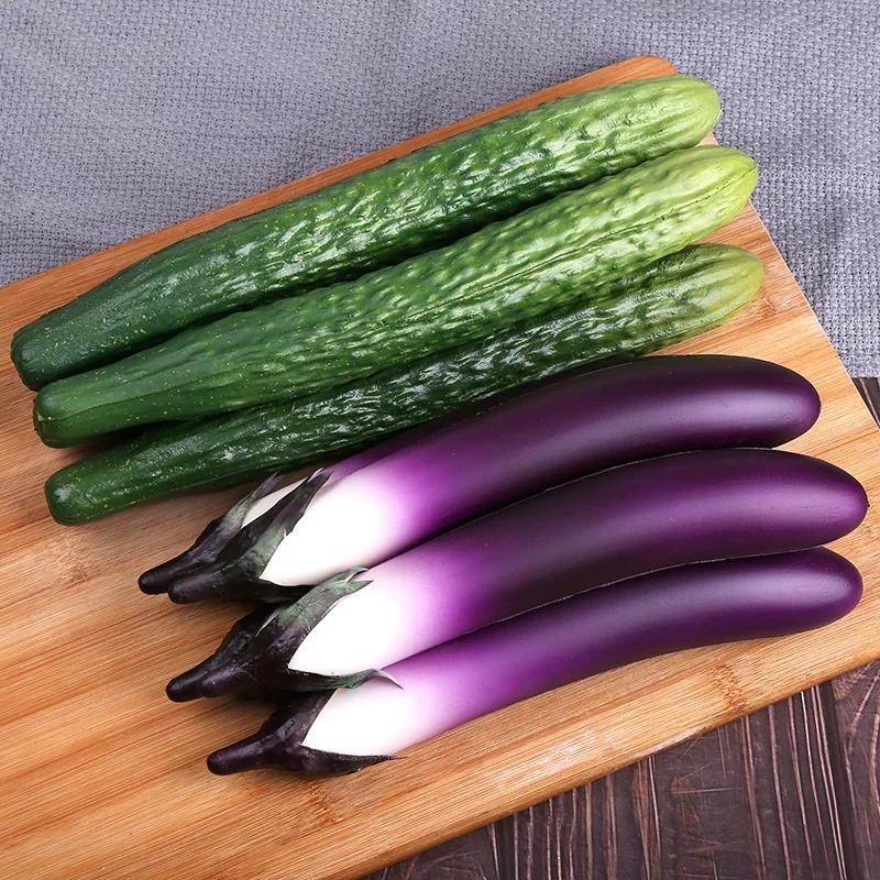 Top Quality Simulation  Eggplant Model Cabinet Dining Room Hall Restaurant Store Shop Decoration Artificial Fake Vegetables Prop