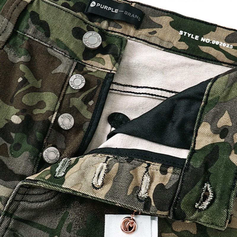 Pantaloncini di Jeans Streetwear Vintage Lavati e Usurati da Uomo - Vestibilità Slim con Fondo Svasato e Design Stampato