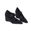 2025 New Wedges High Heels Sexy Women Shoes Autumn Designer Fashion Pointed Toe Women Shoe Suede Elegant Buckle Zapatillas Mujer
