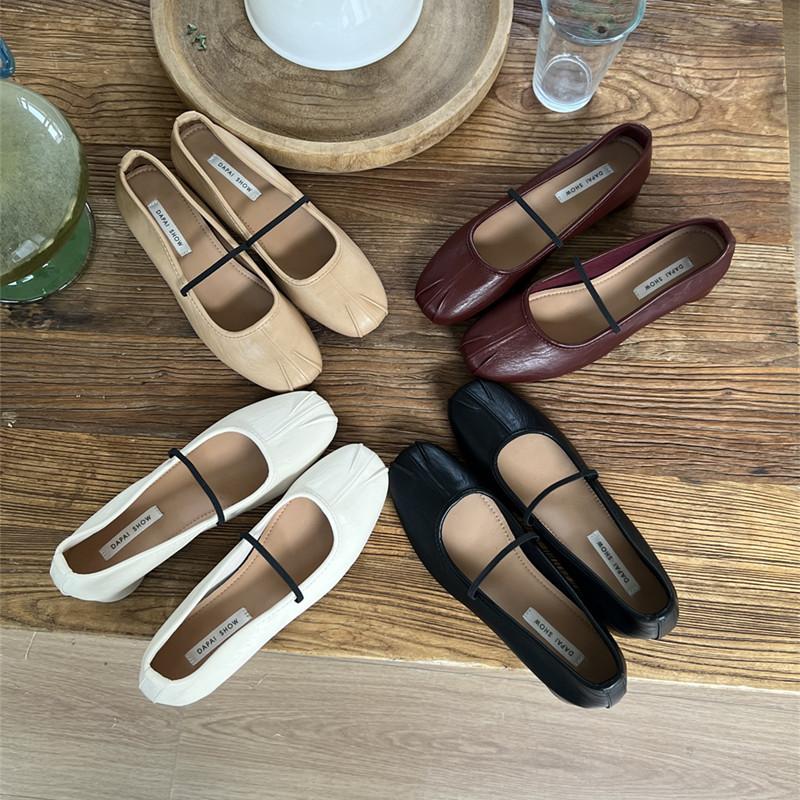 Fashion Bailamos Women Flat Shoes Fashion Low Heel Ladies Round Toe Mary Jane Shoes Soft Sole Shallow Slip On Ballerinas Shoe