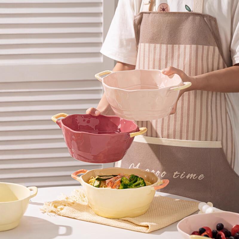 Fumaide Ceramic Double-Handled Soup Bowl Set