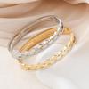 Rhombus Rhinestone 18K Gold-Plated Titanium Bracelet for Women