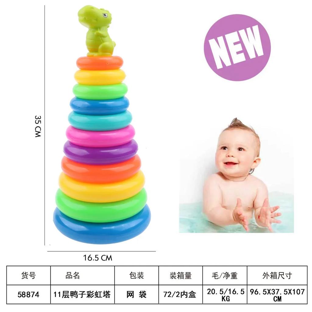 Bebek Montessori Oyuncak Yuvarlanan Top Kulesi Gökkuşağı İstifleme Halkaları Eğitici Gelişim Oyunları Raylı Bulmaca Halka Oyuncakları Çocuklar İçin