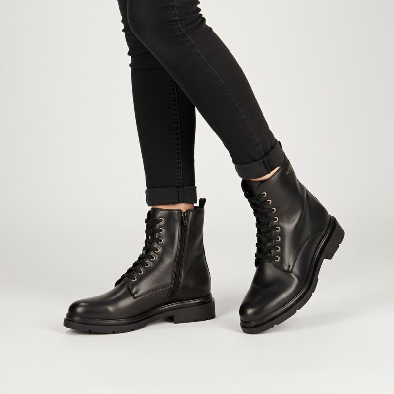 Leather Ankle Boots with Laces Soraya Black 36-41 Woman LES TROPEZIENNES PAR M.BELARBI
