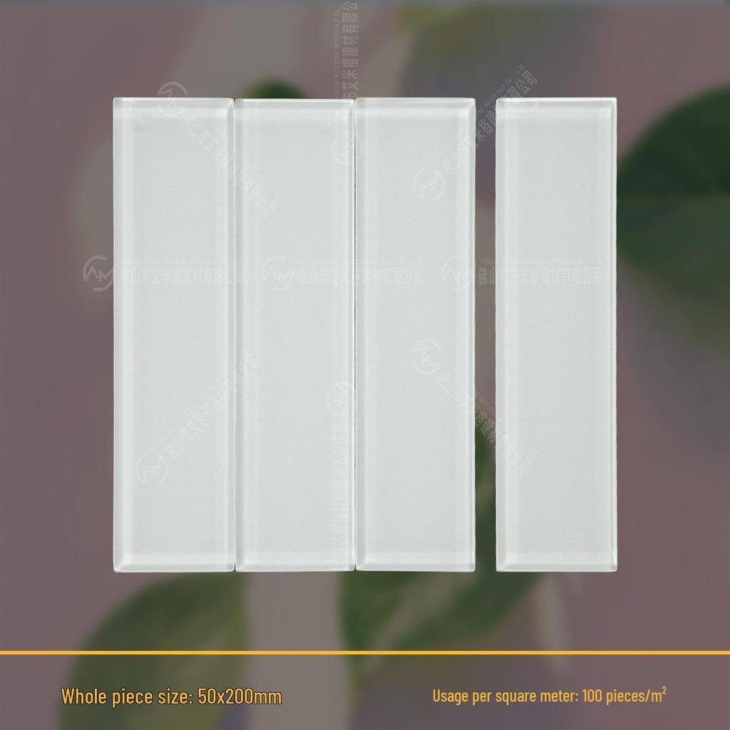 Dopamine Glass Handmade Tile: 50x200mm for Bathroom, Kitchen, Bar, and Shop Walls