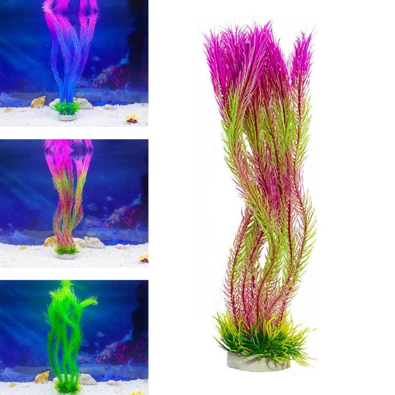4PCS Realistic Plant Fishtanks Decoration Artificial Water Plant with Base for Office Commercial Aquariums Landscaping