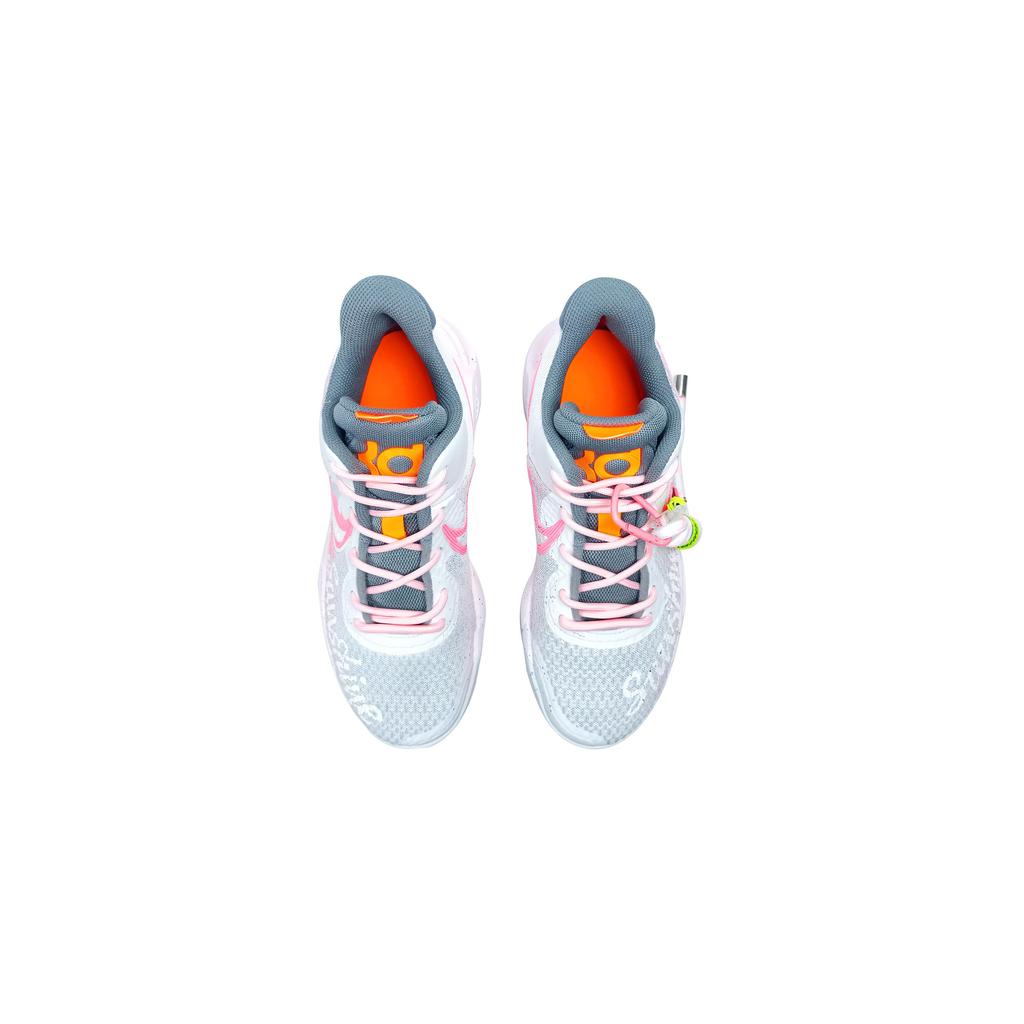 Nike KD Trey 5 IX Lucky Day Fabric Cushioning, Wear Resistant Low top Basketball Shoes Unisex Pink Gray White CW3402-011(Team434-)