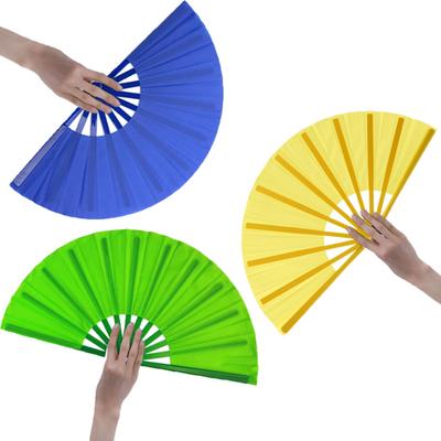 Solid Color Folding Fan Chinese Style Kung Fu Dance Performance Handheld