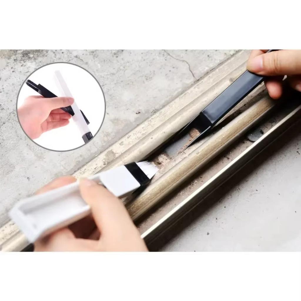 Window Cleaning Brush Set with Dustpan for Track Screen Keyboard