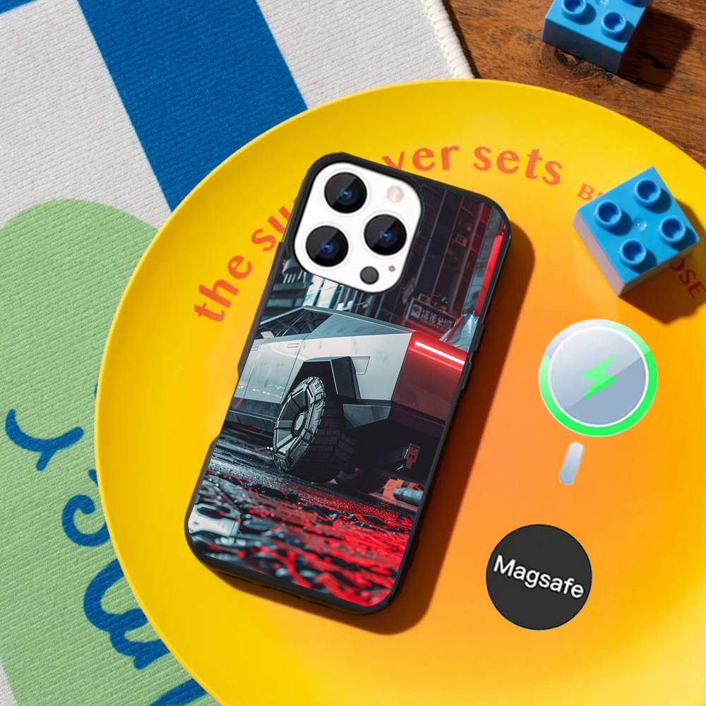 SUV Car T-TeslaES Pickup Truck Phone Case For iPhone 17,16,15,14,13,12,11,Pro,Max,Plus,Mini Magnetic Magsafe Wireless Charging