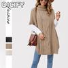DICFY Women's Fashion Casual Solid Color Print Autumn Winter Loose Sweaters