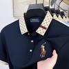 Polo Ralph Lauren 2025 Léto Pánské Nové Výšivka Pony Jednobarevné Volné Barevný Límec Business Casual Polokošile