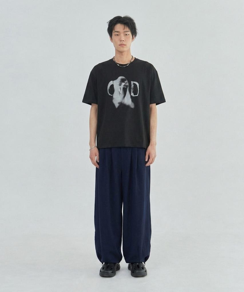 Ladeuedisyeon Draft String Wide Pants_Navy