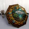 River Glass pattern umbrella, portable and foldable design, 8 ribs, a casual accessory for Halloween, Christmas, and birthday gifts.