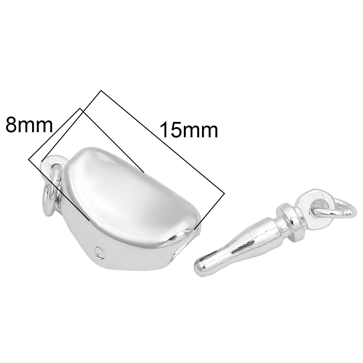 

Медная застежка-разъем для браслета и ожерелья DIY Изготовление ювелирных изделий 8x15mm серебряный