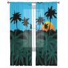 Coconut Tree Sunset Seagull Sheer Curtains For Living Room Bedroom Kids Room Tulle Window Treatment Drapes