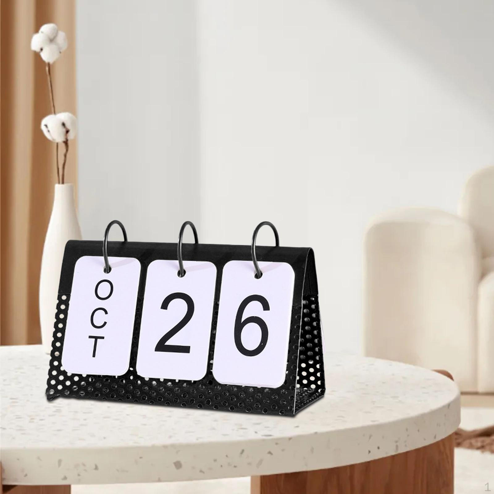 

Календарь, Металлический Настольный Перекидной Офисный Декоративный Простой Декор Украшения Black