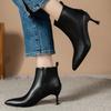 Fashion Short boots, temperament, high heels, women's pointed toes, thin heels, spring and autumn small follow-up boots