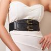Gothic Solid Color Lift Up Female Waist Corset Wide Faux Leather Belt Women Fashion Slimming Waistband Elastic Corsets