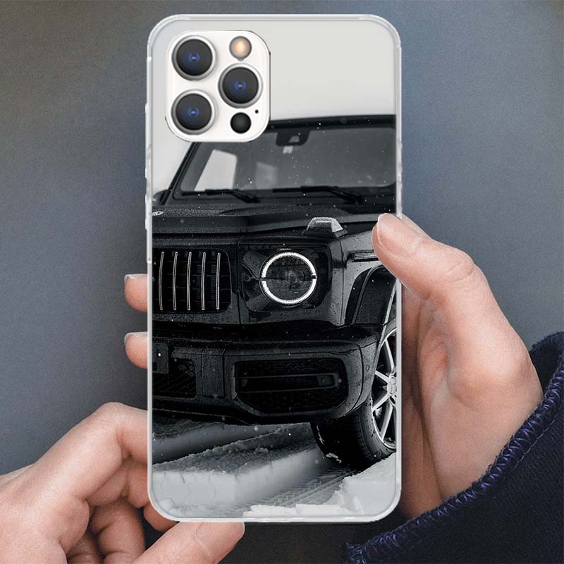 Black Sport Cars Male Men G63 Phone Case For Apple iPhone 16 15 14 13 12 11 Pro Max Mini XS XR X 7 Plus 8 + SE Soft Silicone Pri