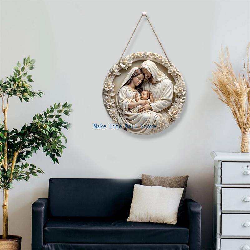 

Handcrafteds Plaque Featurings Jesuses and The Virgin Marys Wall Hanging Ornament for Religious Home Decoration China Mainland