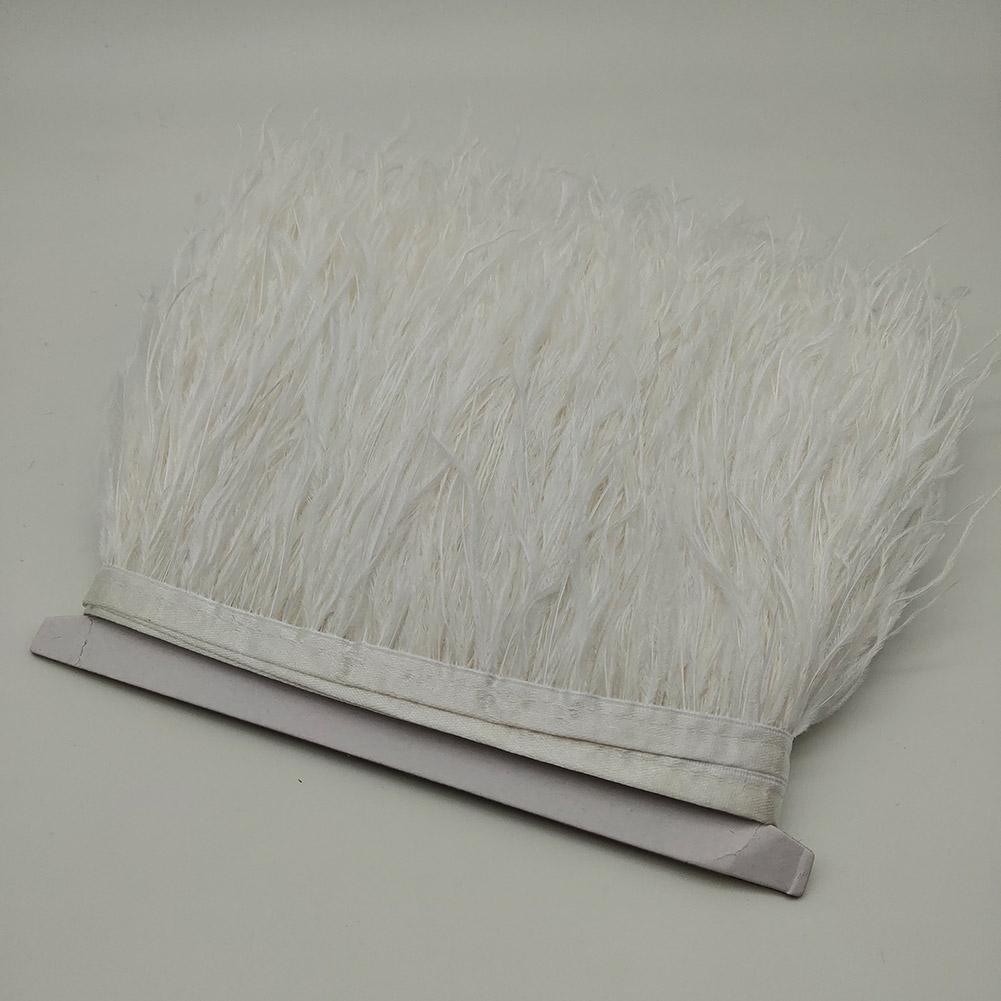 FeatherBeatiful 10 Yards Hohe Qualität Straußenfeder-Borte Fransen Federband 10-15CM/4-6 Zoll Breite Nähen Basteln Kostüme Dekoration