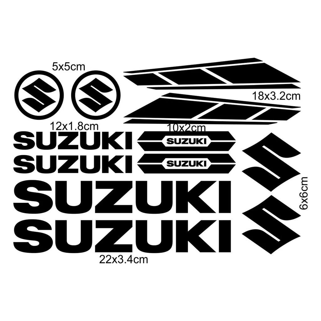 Motorcycle Decorative Sticker for Suzuki English Letter Logo Waterproof Reflective Decal Tank Logo Set Helmet Emblem Vinyl Kit